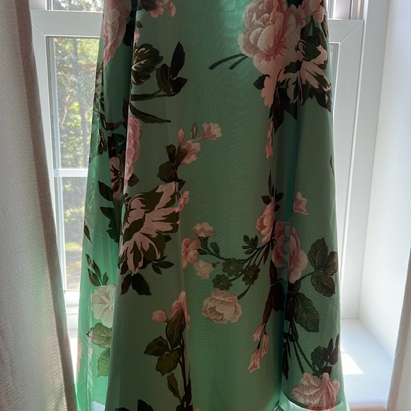 ASOS design cami wrap midi dress with lace up back in sage floral - Picture 6 of 12